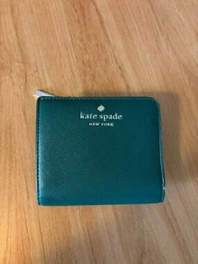 Kate Spade Green Saffiano Zip Around Wallet